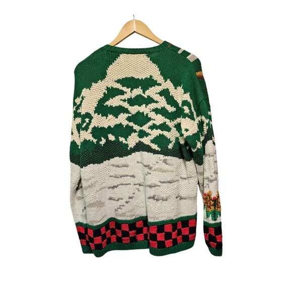 RARE Vintage Cardigan Bay Forest Woods Stag Deer Button Front‎ XL Hand Knitted - Picture 4 of 6